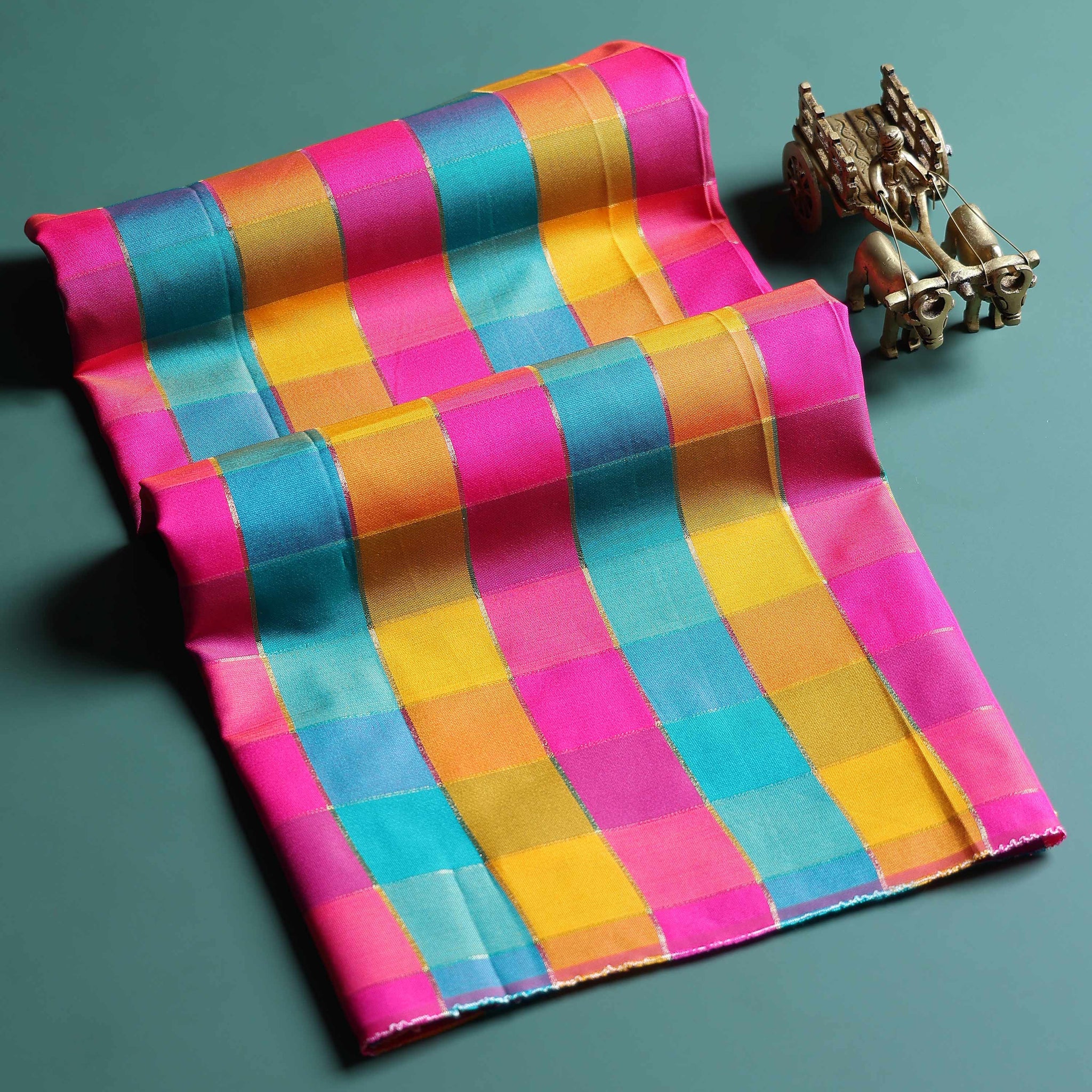 womens-traditional-checked-blouse-material-with-soft-finish-multi-seven