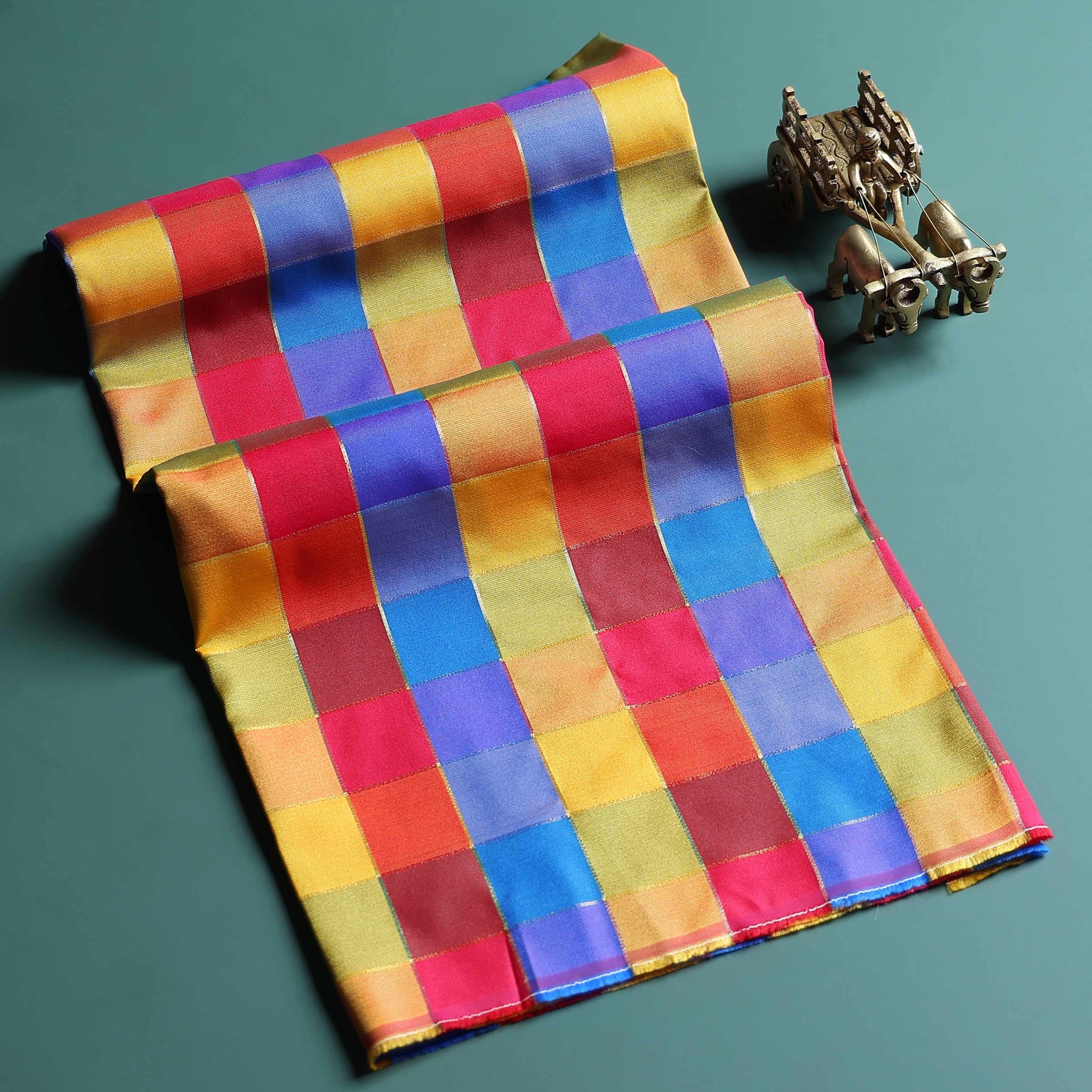 womens-traditional-checked-blouse-material-with-soft-finish-multi-six