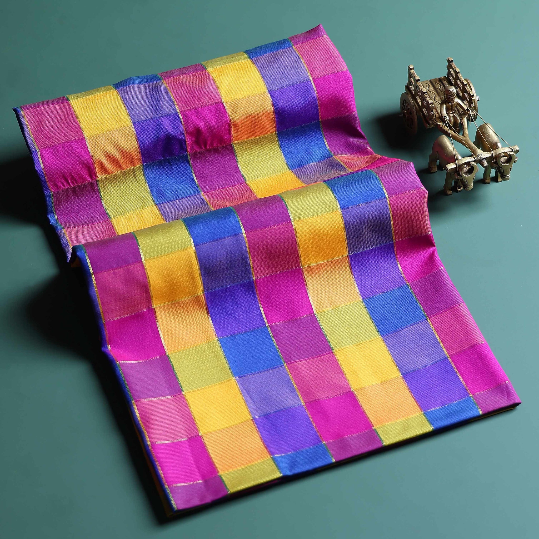 womens-traditional-checked-blouse-material-with-soft-finish-multi-ten