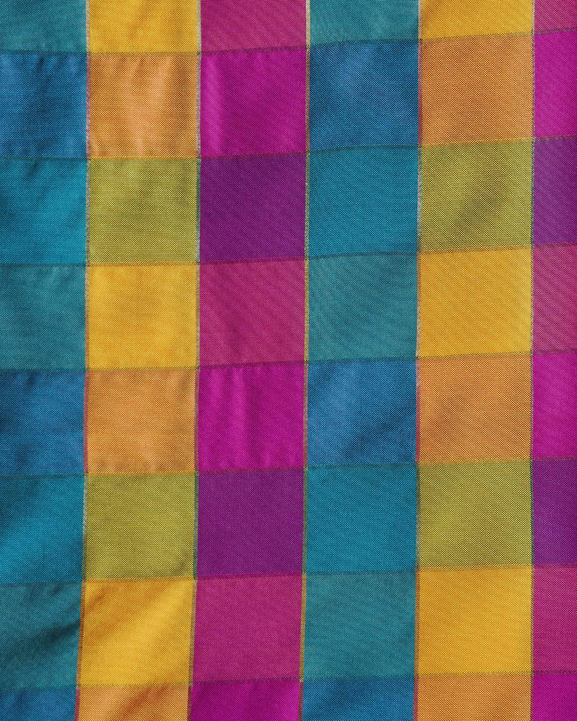 womens-traditional-checked-blouse-material-with-soft-finish-multi-three