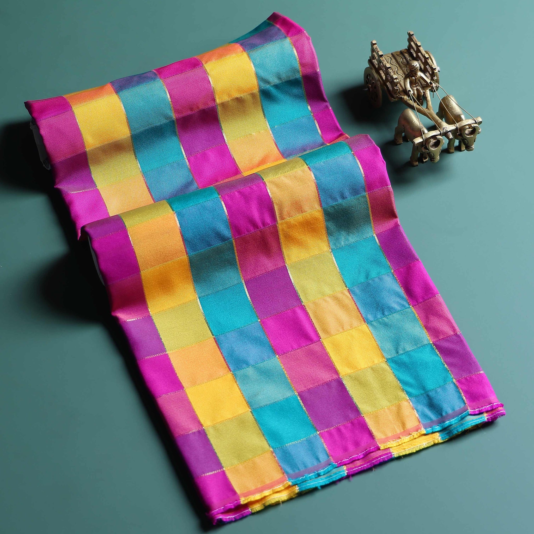 womens-traditional-checked-blouse-material-with-soft-finish-multi-three