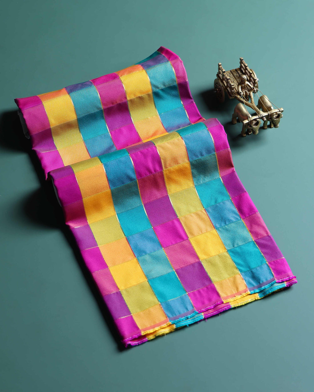 womens-traditional-checked-blouse-material-with-soft-finish-multi-three